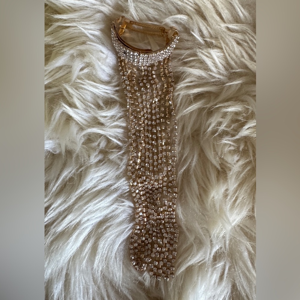 New Rhinestone & Gold Hair Chain Ponytail Accessory - Picture 3 of 8